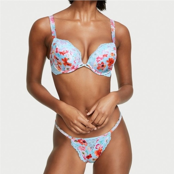 Victoria’s Secret Very Sexy Floral Lace Shine Strap Push Up Bra - Picture 4 of 8